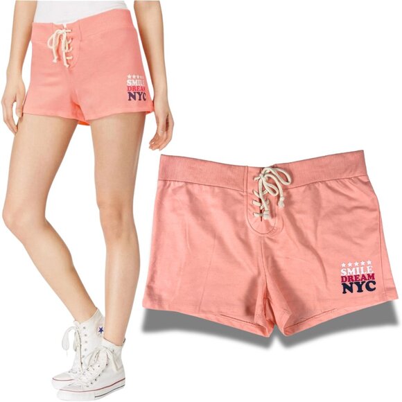 Ultra Flirt Pants - Ultra Flirt NYC Logo Coral Knit Athletic Casual Shorts NWT XL